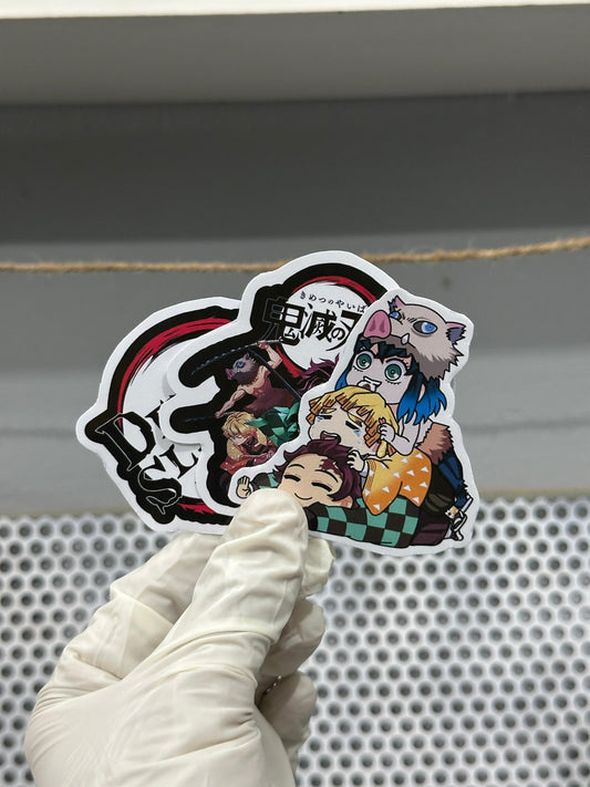 Demon Slayer Sticker Pack – 5-Piece Anime Vinyl Set | Tanjiro, Nezuko, Zenitsu & More
