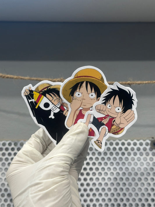 Monkey D. Luffy Sticker Set – One Piece Anime Vinyl Stickers | Waterproof, Kawaii & Collectible Decals for Fans